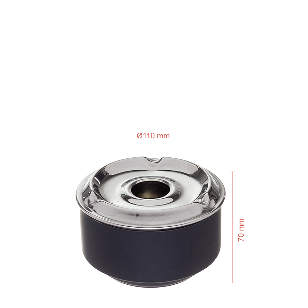 CENICERO INOX NEGRO 11X7CM - Image 2