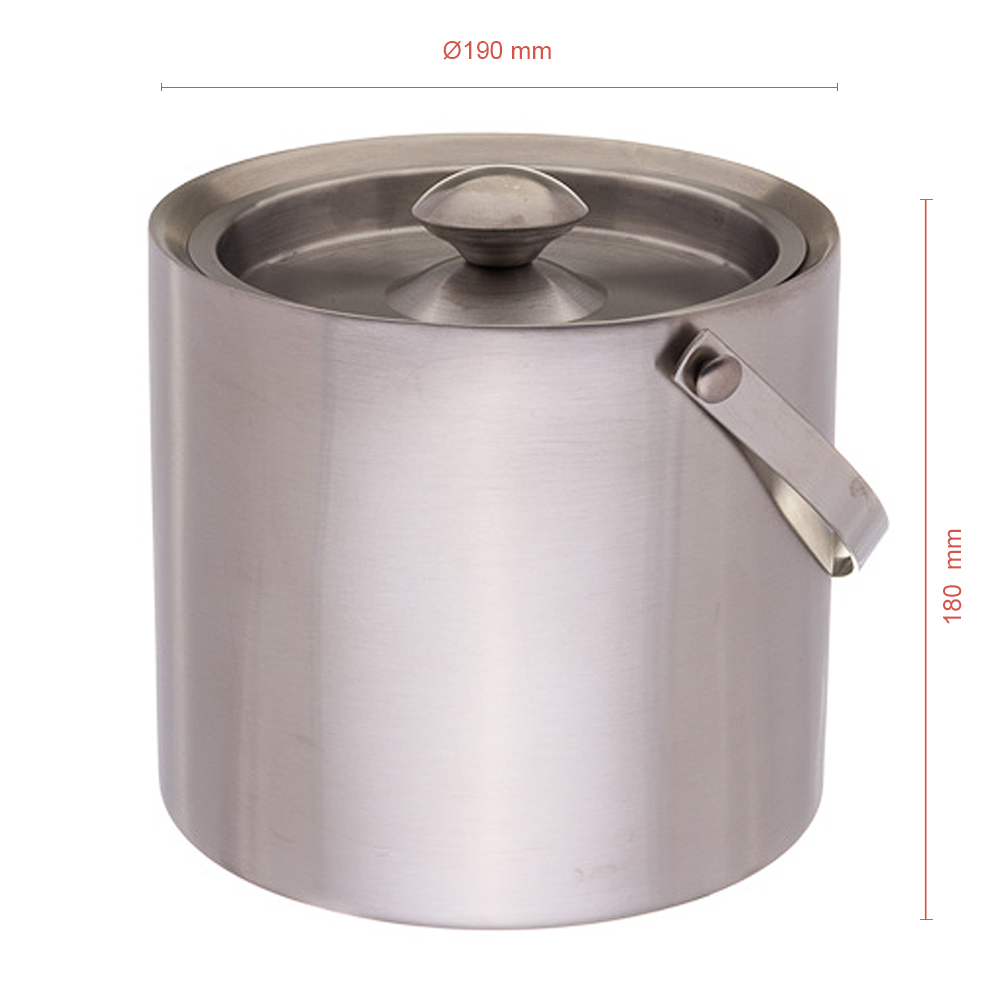CUBO DE HIELO INOX PARED DOBLE CON TAPA 3L (3000ML) - Image 3
