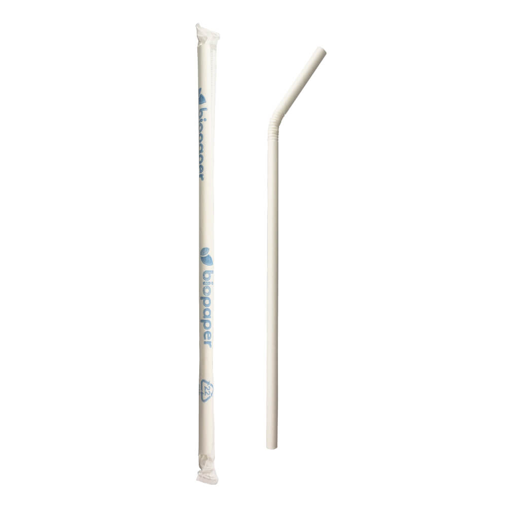 PAJITAS FLEXIBLE DE PAPEL BLANCO 0,58X22CM (EMBALAJE INDIVIDUAL) - Image 5
