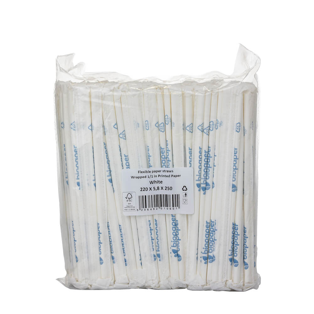 PAJITAS FLEXIBLE DE PAPEL BLANCO 0,58X22CM (EMBALAJE INDIVIDUAL) - Image 4