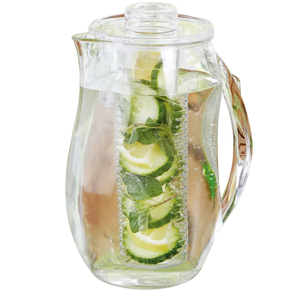 jarro acrílico com infusor reutilizável e ecológico da Copopalhinhas