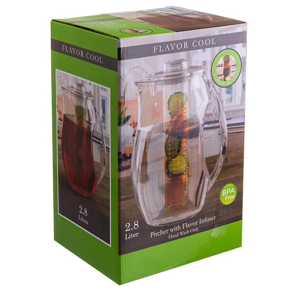 Produto sustentável jarro acrílico com infusor da Copopalhinhas para eventos e restauração