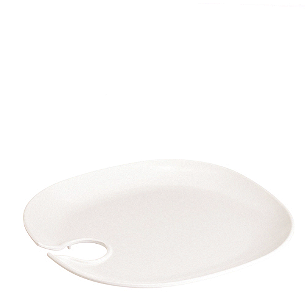 PLATO DE MELAMINA CON SOPORTE PARA VASO 24x17,6x2CM