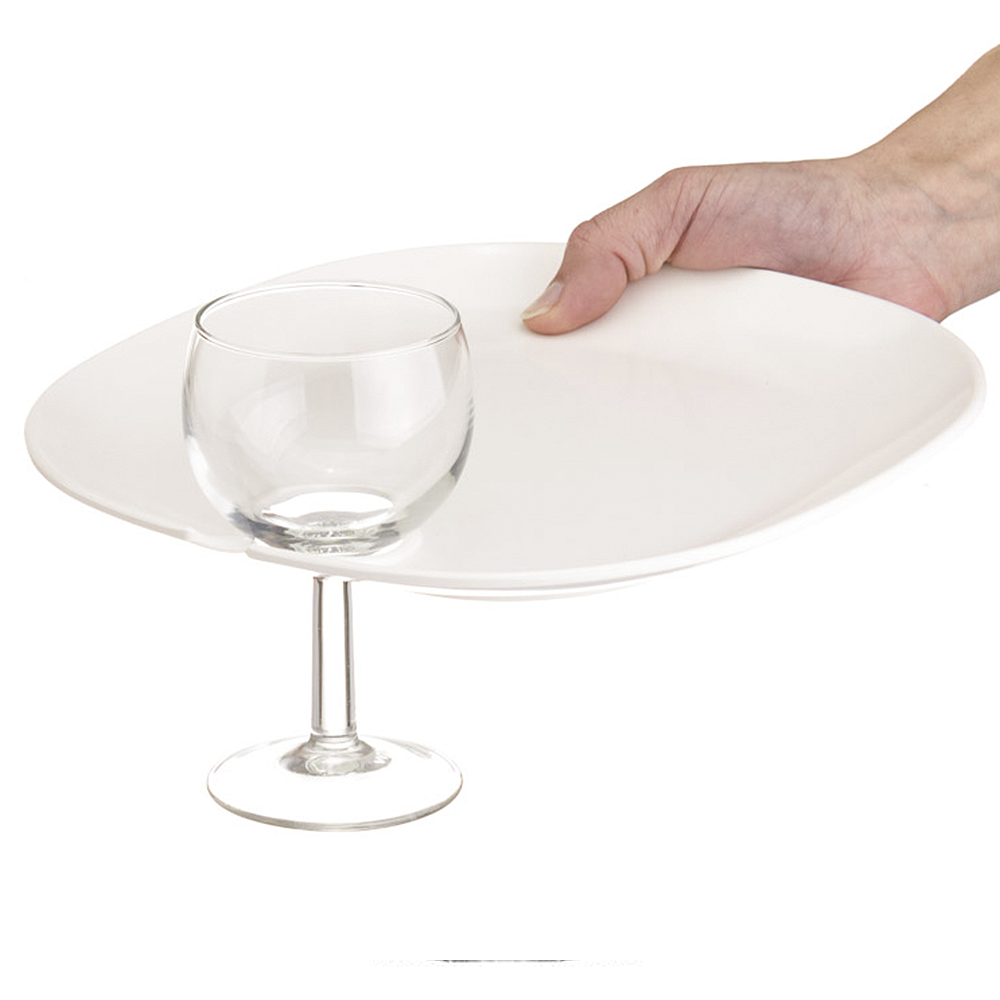 PLATO DE MELAMINA CON SOPORTE PARA VASO 24x17,6x2CM - Image 2