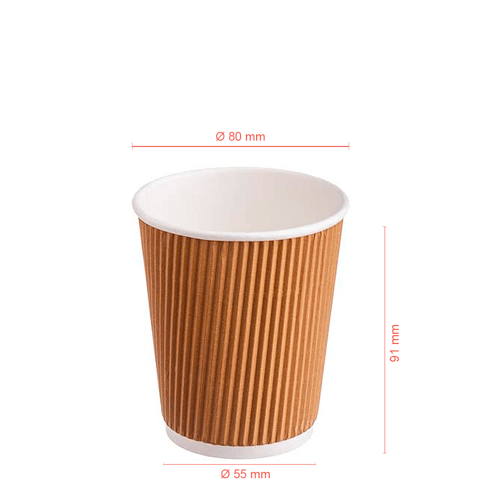VASO DE PAPEL (CARTÓN) DOBLE ACANALADO TAPA BLANCA 29CL (290ML) - Image 3