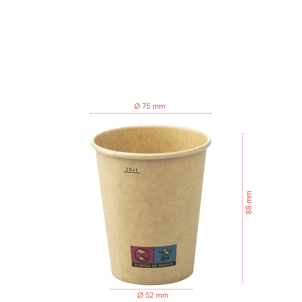 VASO DE PAPEL (CARTÓN) 100% KRAFT 25CL (250ML) - Image 2