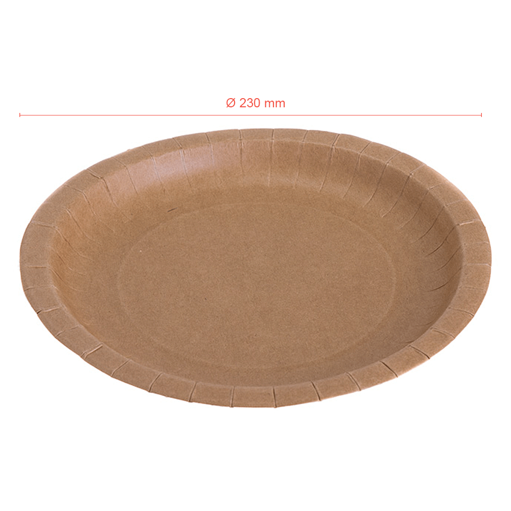 PLATO DE PAPEL (CARTÓN) KRAFT 23CM - Image 2