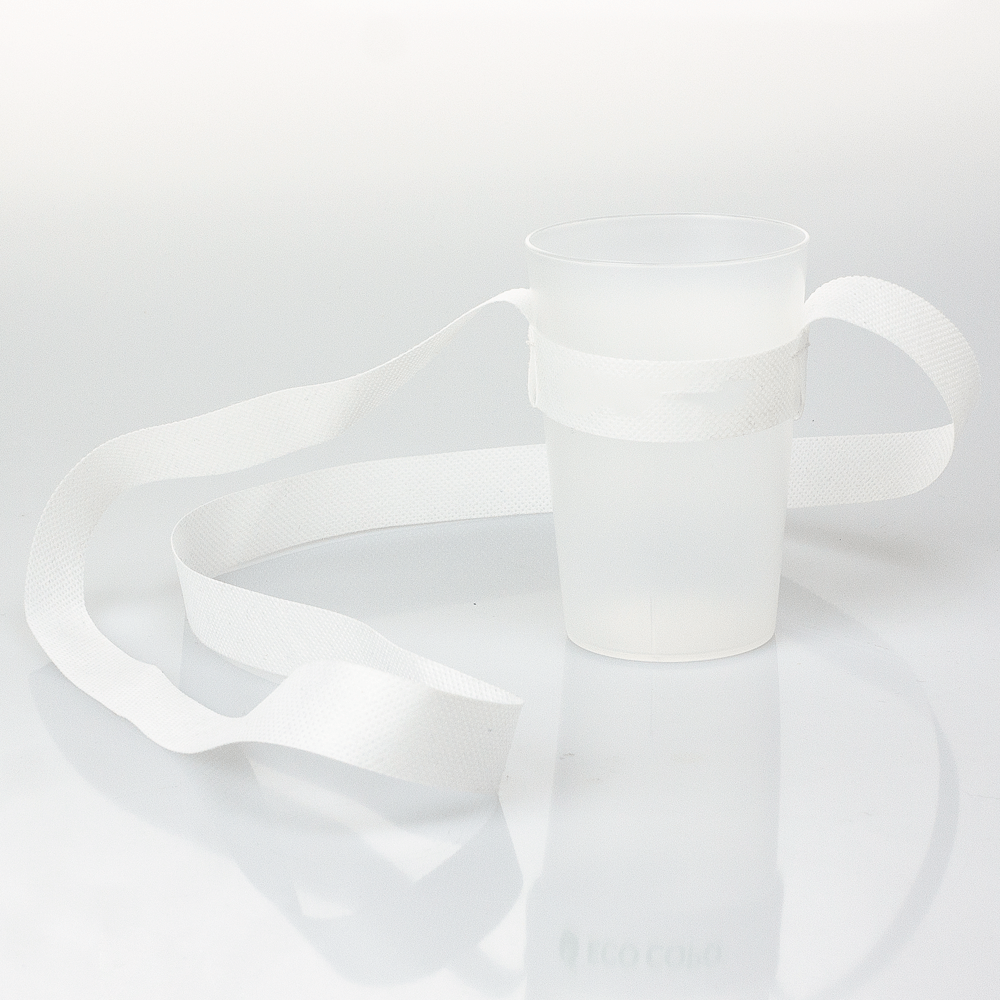 CINTA PORTA-VASO BLANCA PARA VASO ECOLÓGICO 20 O 30 - Image 2