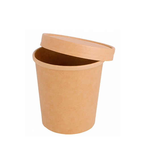 RECIPIENTE PAPEL KRAFT CON TAPA 48CL (480ML) - Image 3