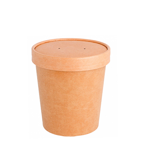 RECIPIENTE PAPEL KRAFT CON TAPA 48CL (480ML) - Image 4