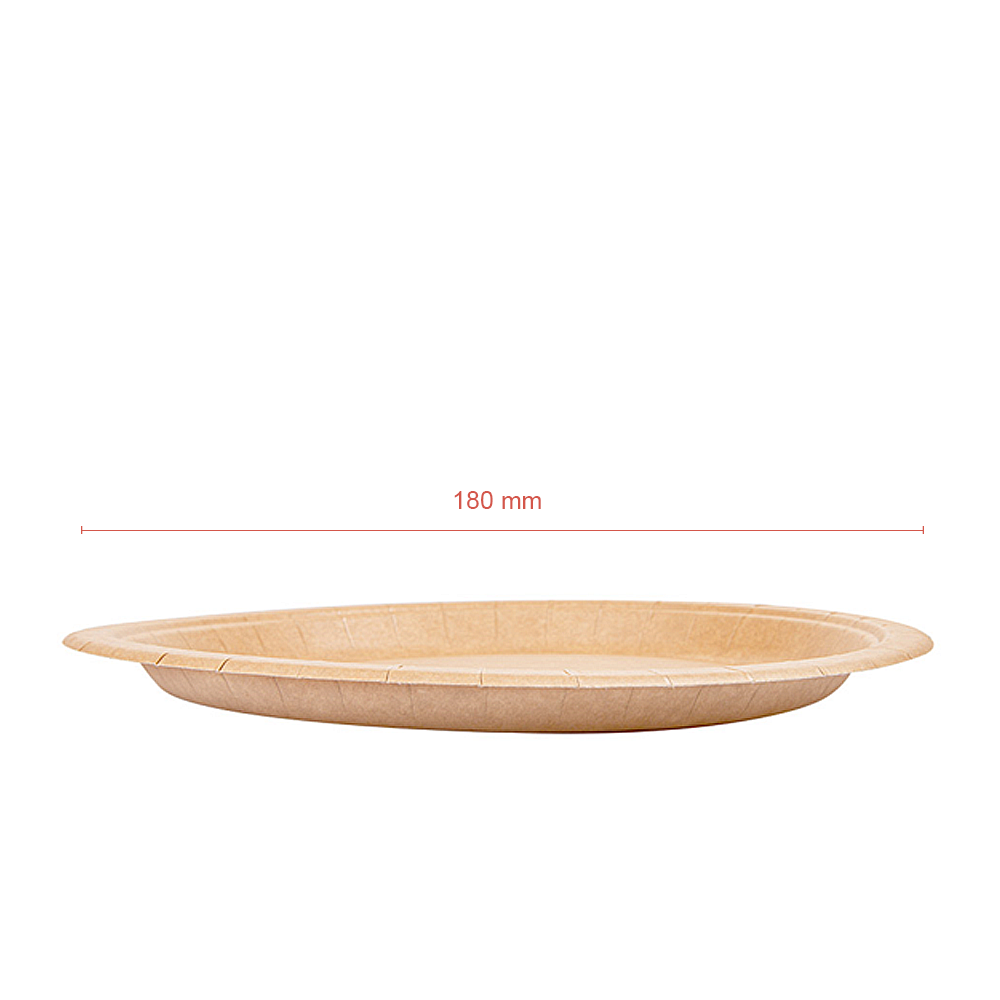 PLATO DE PAPEL MARRÓN LACADO 18CM - Image 4
