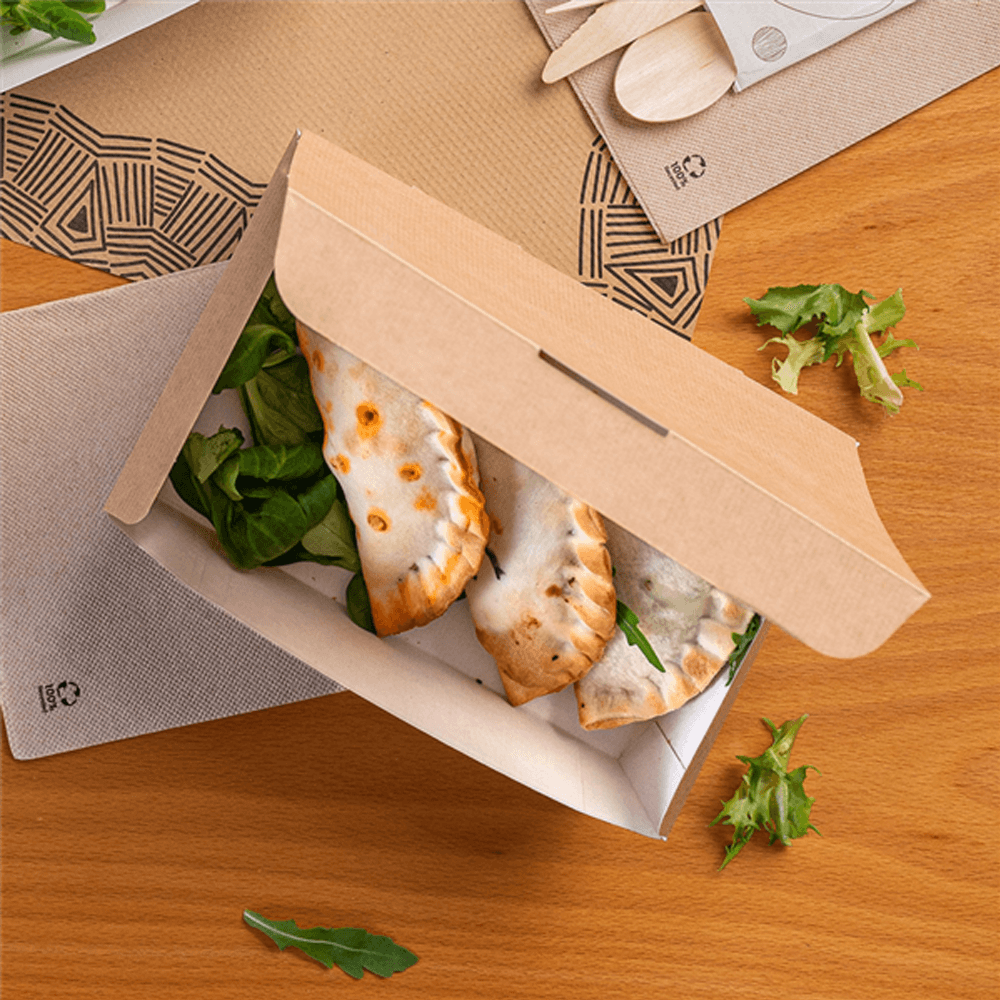 CAJA DE ALMUERZO CARTÓN ONDULADO NANO-MICRO 1L (1000ML) 20,5x14,6x5CM - Image 2
