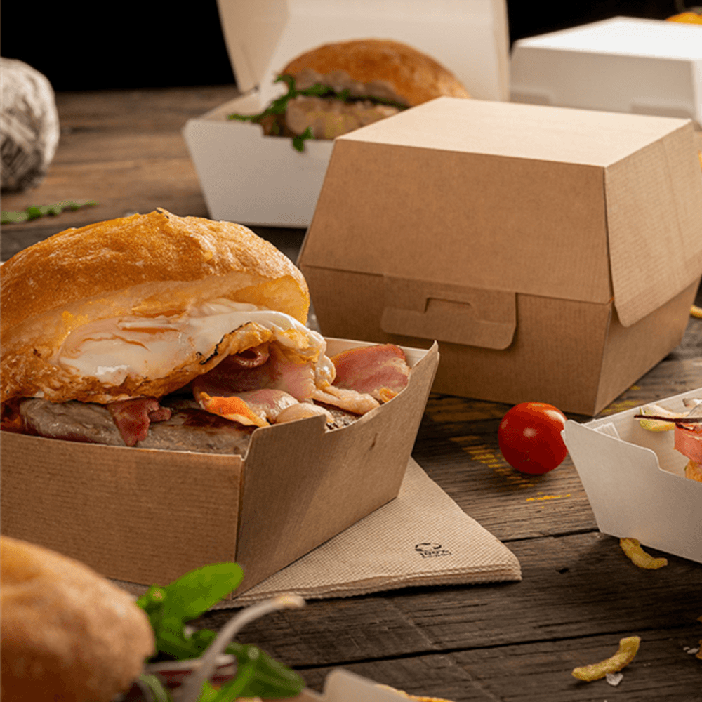 CAJA HAMBURGUESA CARTÓN ONDULADO NANO-MICRO 13x12,5x9CM - Image 2
