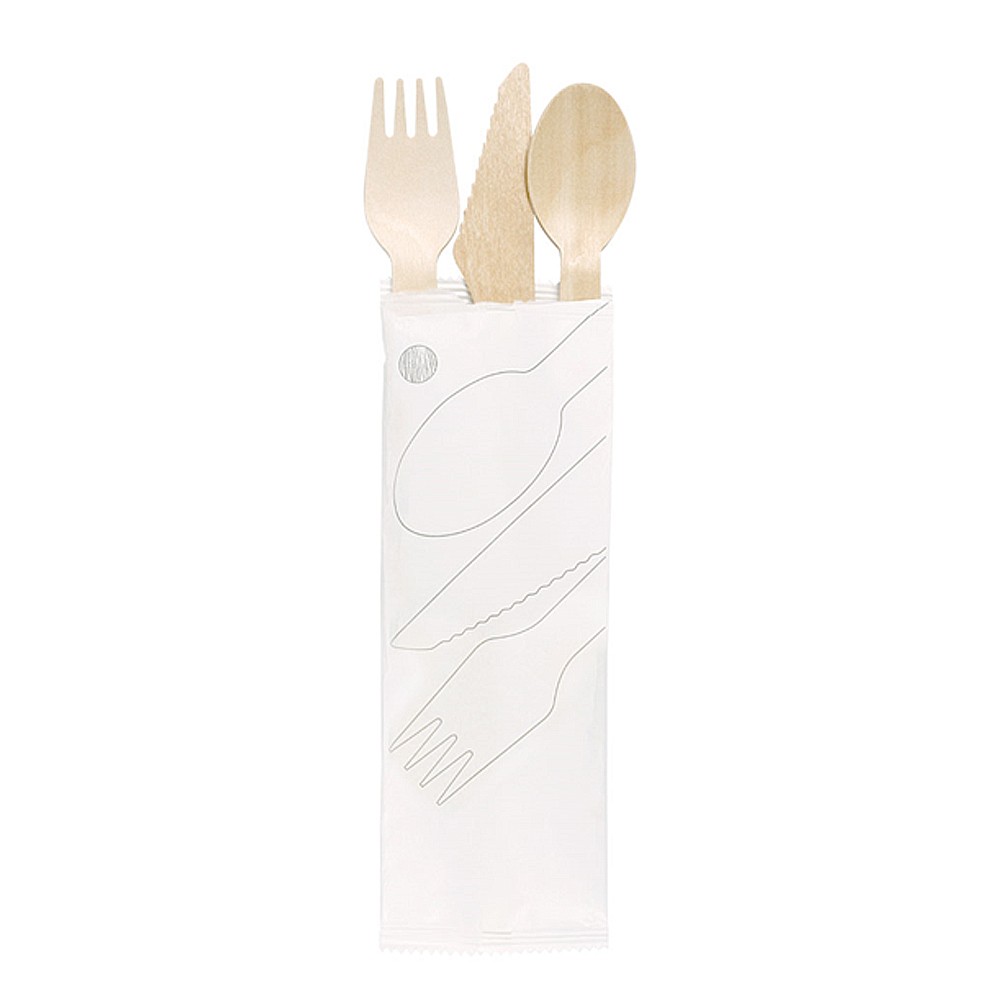 KIT UTENSILIOS DE MADERA TENEDOR+CUCHILLO+CUCHARA 16CM (EMPAQUETADO) - Image 2