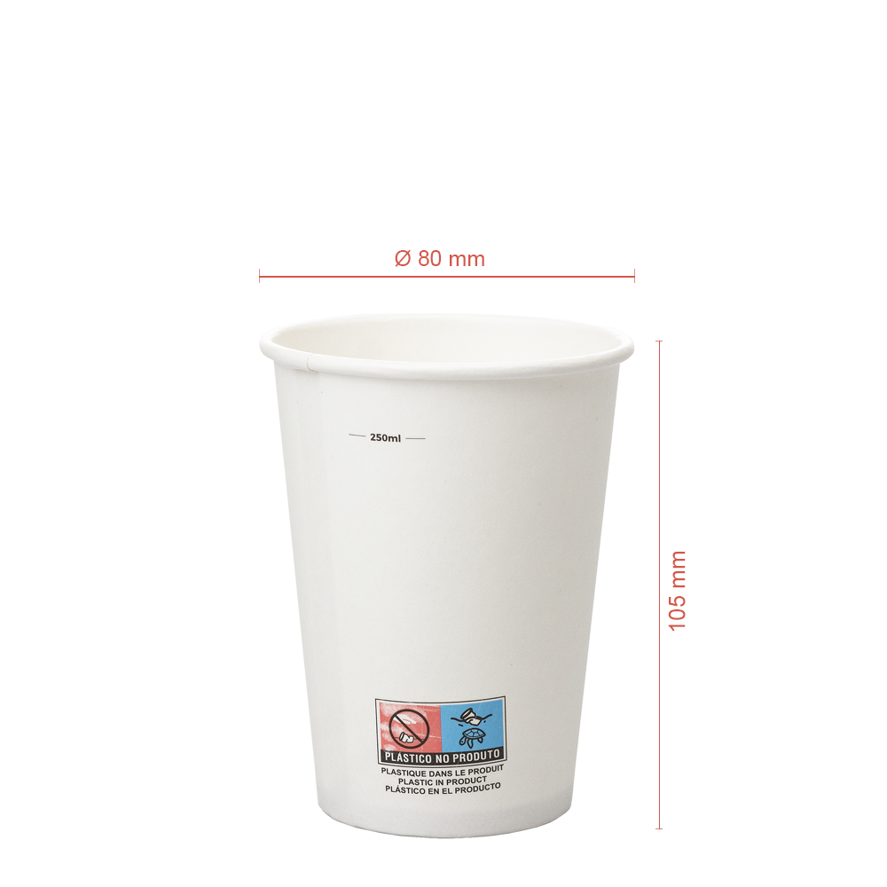 VASO DE PAPEL (CARTÓN) BLANCO 33CL (330ML) + TAPA CÚPULA EN PET CON AGUJERO BEBIDA FRÍA - Image 5