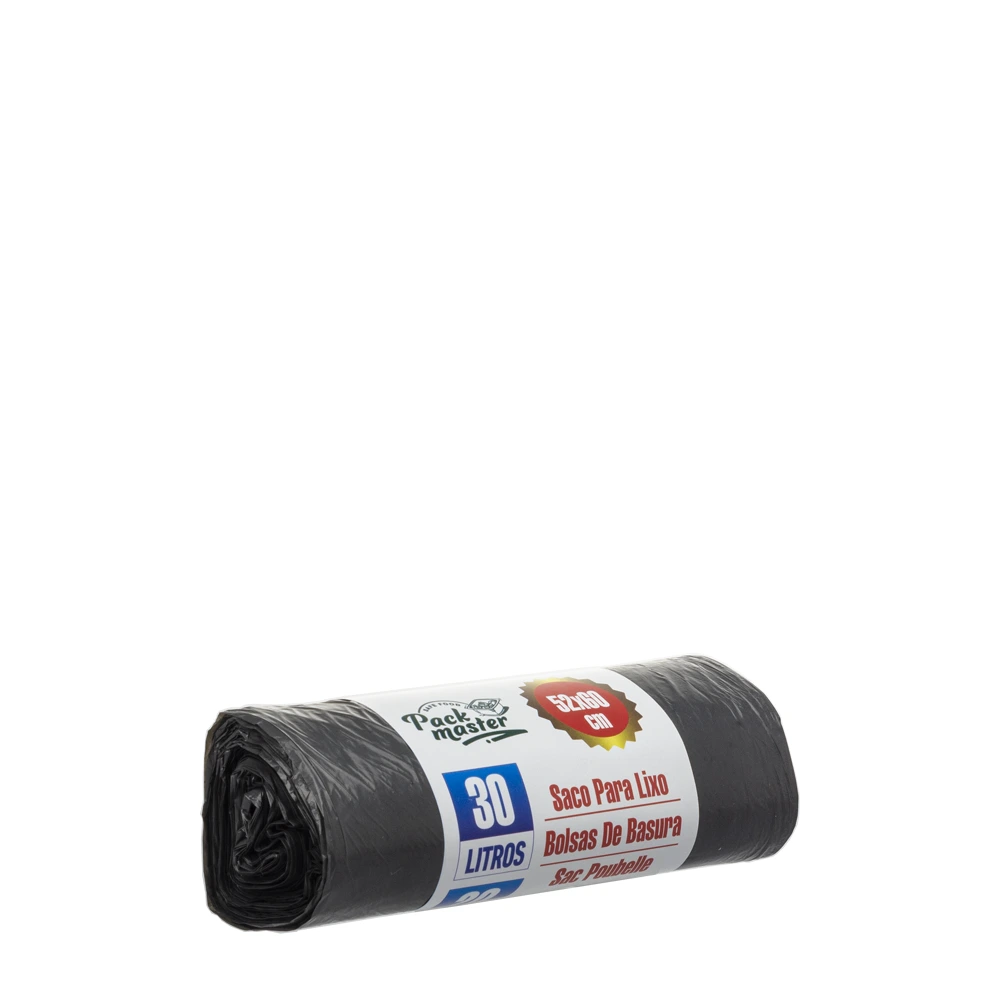 Produto sustentável sacos do lixo preto 30L da Copopalhinhas para eventos e restauração