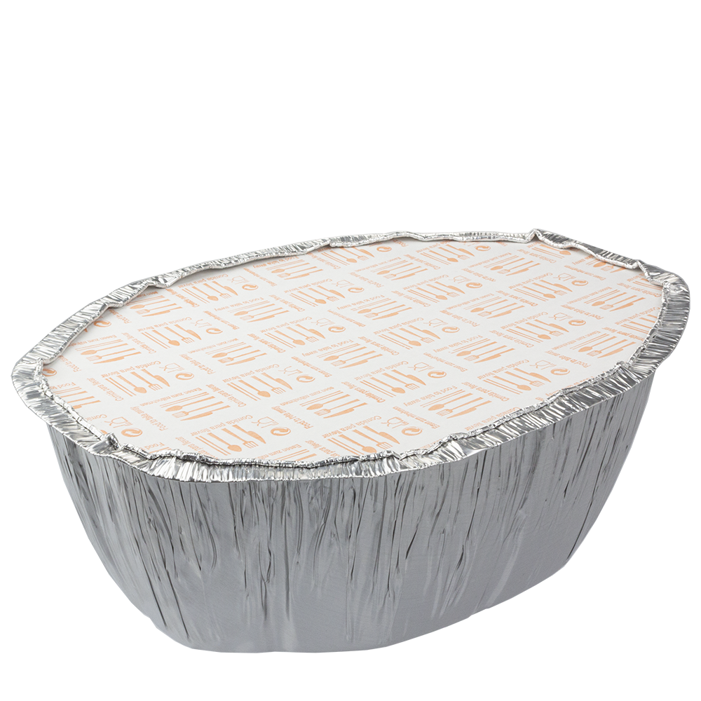 BANDEJA DE ALUMINIO OVAL CON TAPA 2,6L (2600ML) - Image 2