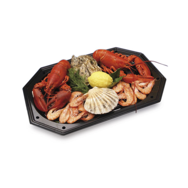 BANDEJA DE CATERING GRANDE NEGRA CON TAPA EN PET - Image 6