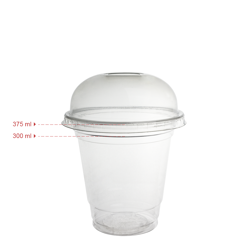 TAZA (VASO) EN PET CON TAPA OVAL SIN AGUJERO 30CL (300ML/10OZ) - Image 2