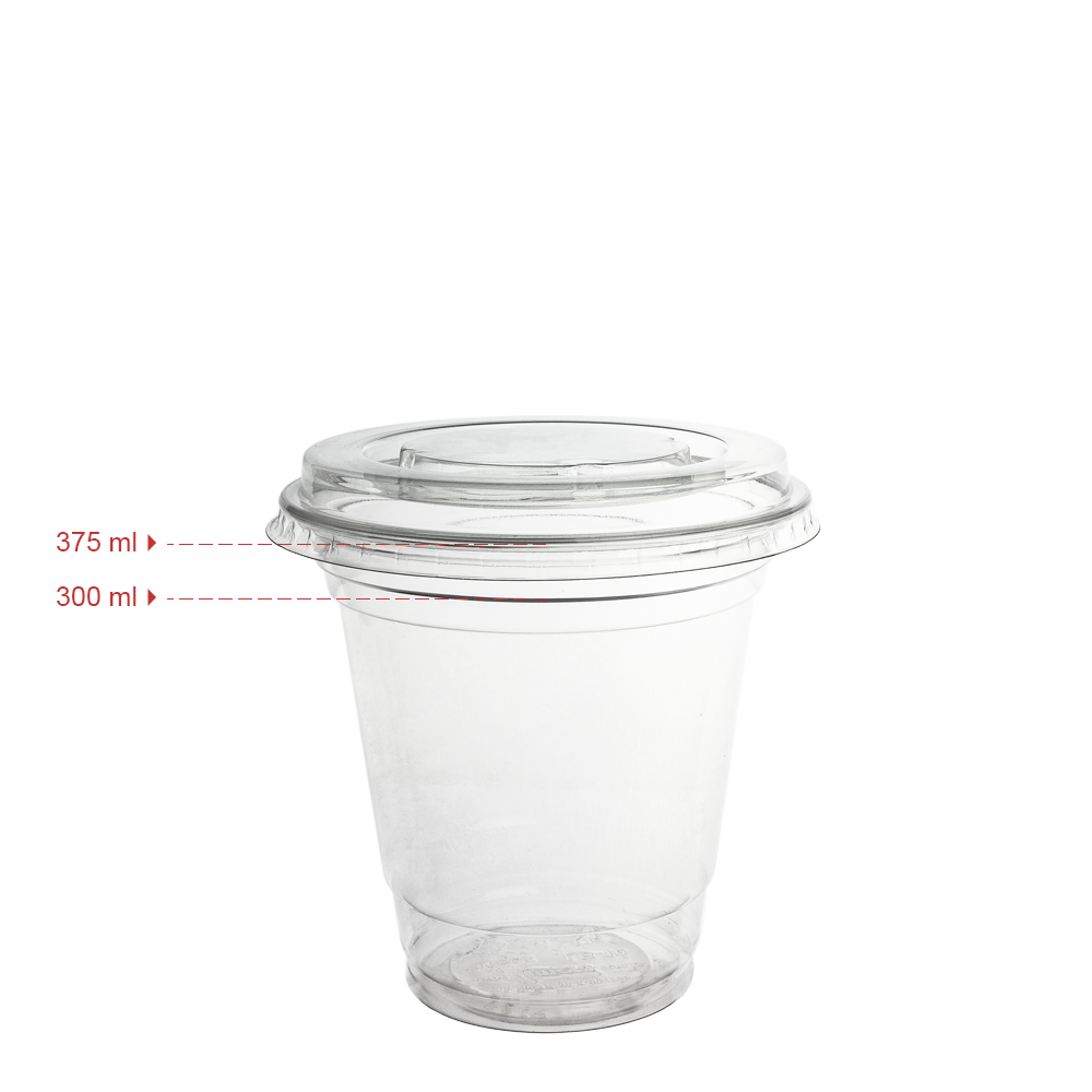 TAZA (VASO) EN PET CON TAPA PLANA SIN AGUJERO 30CL (300ML/10OZ) - Image 3