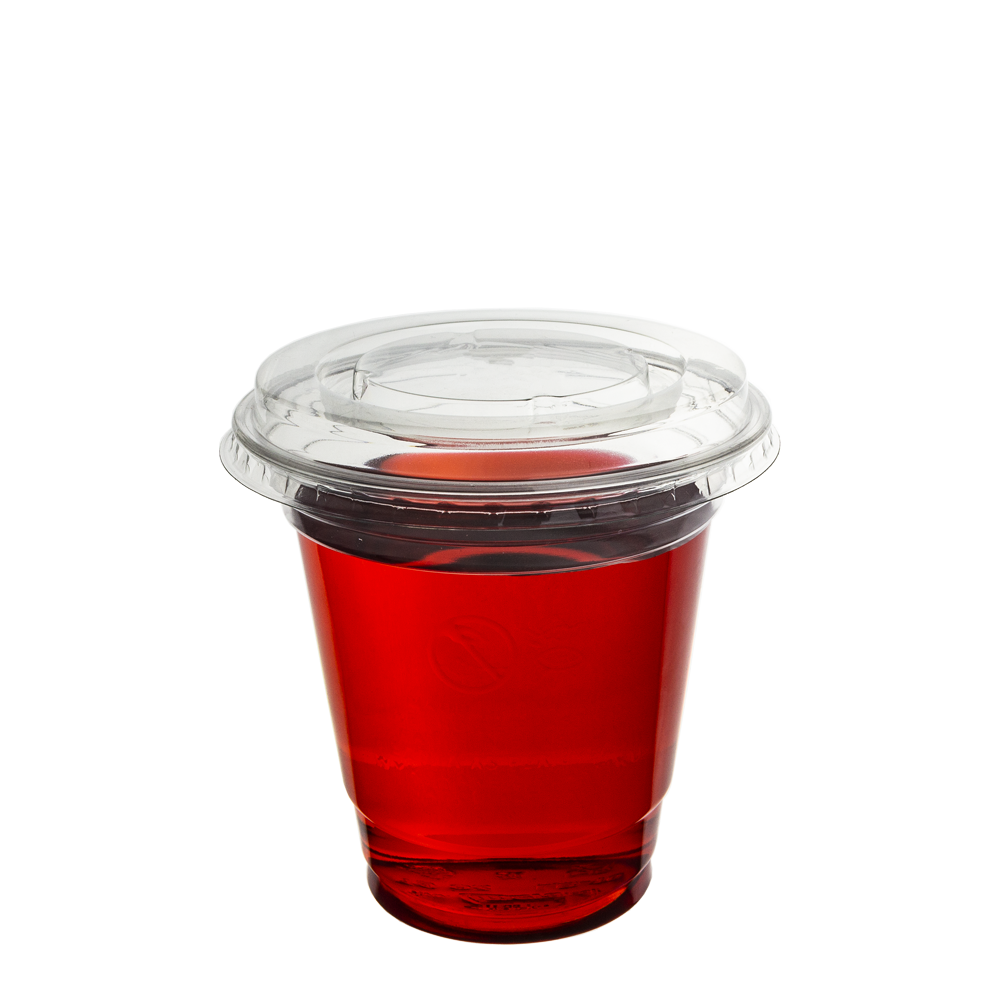 TAZA (VASO) EN PET CON TAPA PLANA SIN AGUJERO 30CL (300ML/10OZ) - Image 2