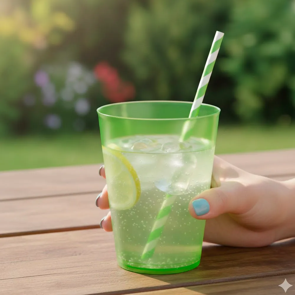 O Copo em PP Verde 50cl (500ml) alia durabilidade e cor vibrante num único produto.