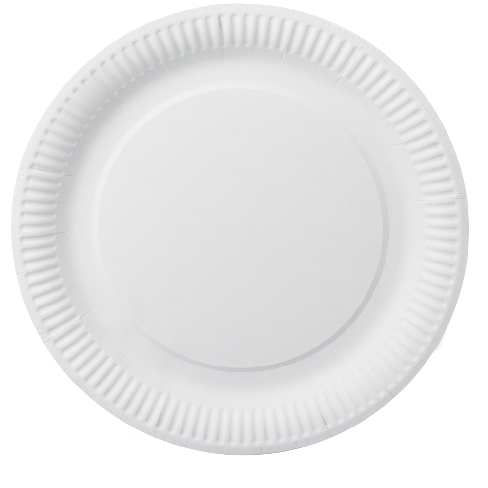 PLATO DE PAPEL (CARTÓN) BLANCO 23CM