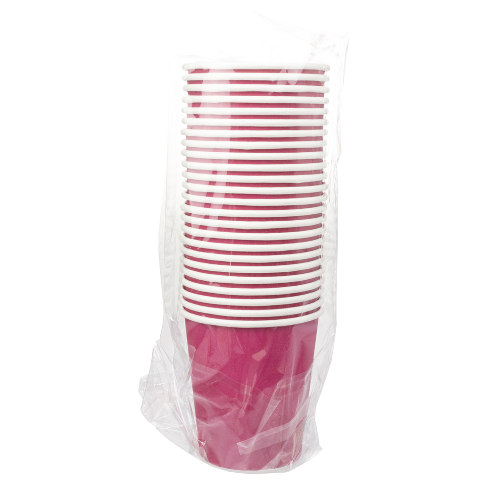 VASO DE PAPEL (CARTÓN) ROSA FÚCSIA 20CL (200ML/7OZ) - Image 2