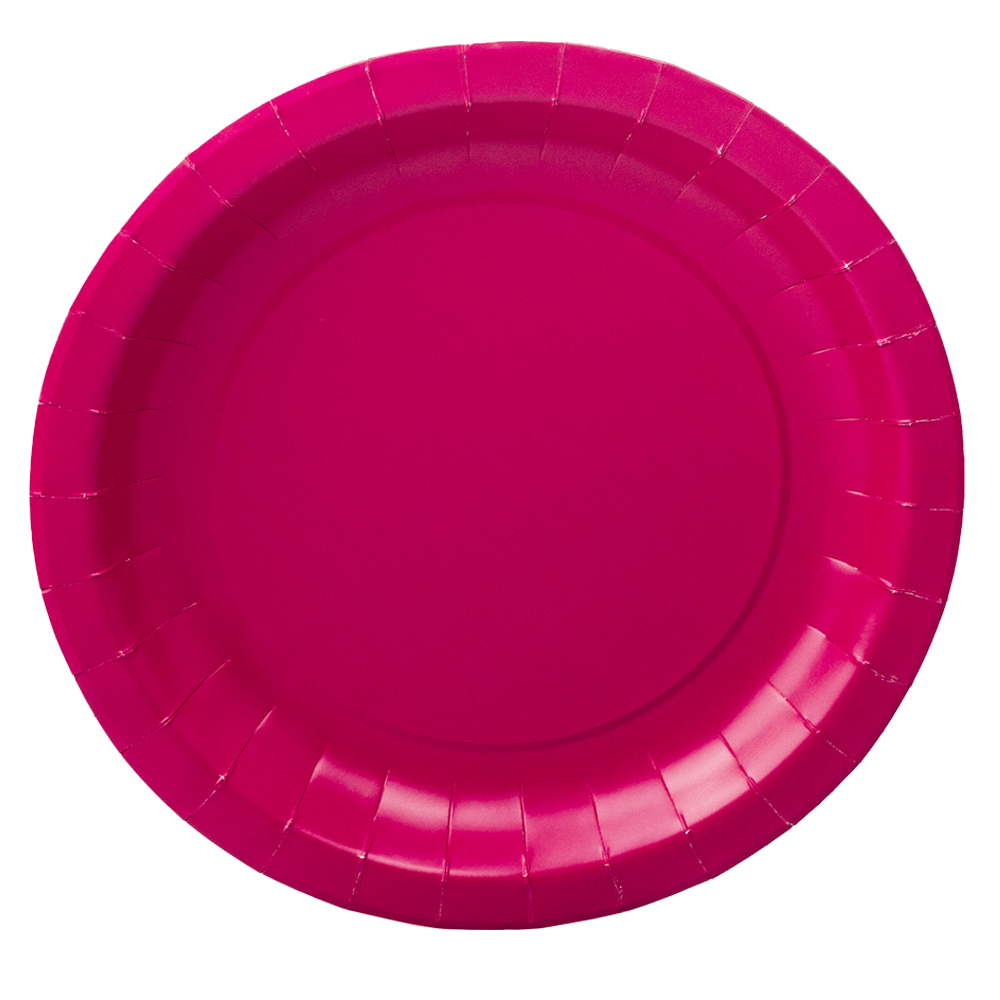 PLATO DE PAPEL (CARTÓN) ROSA FÚCSIA 20CM