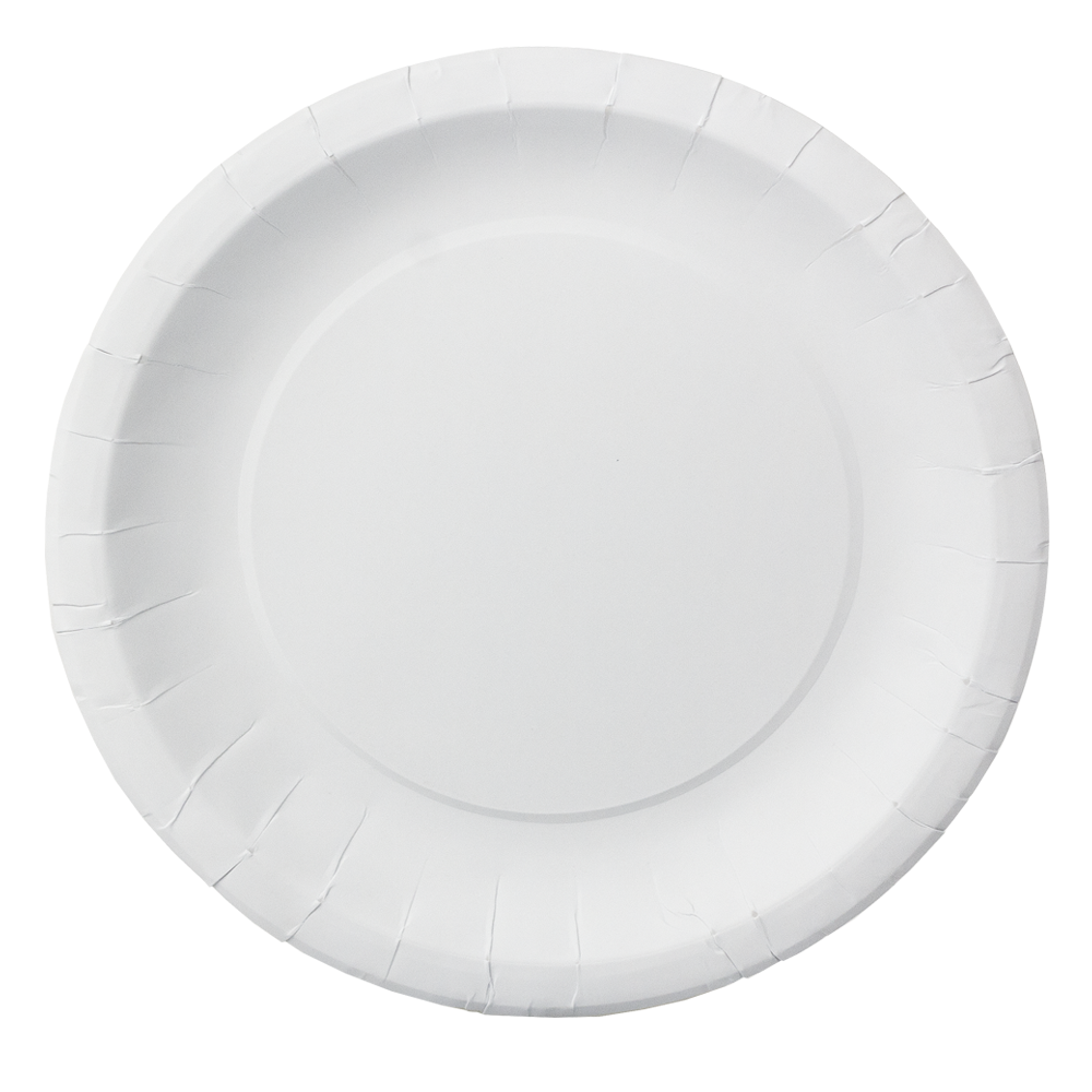 PLATO DE PAPEL (CARTÓN) BLANCO 22CM