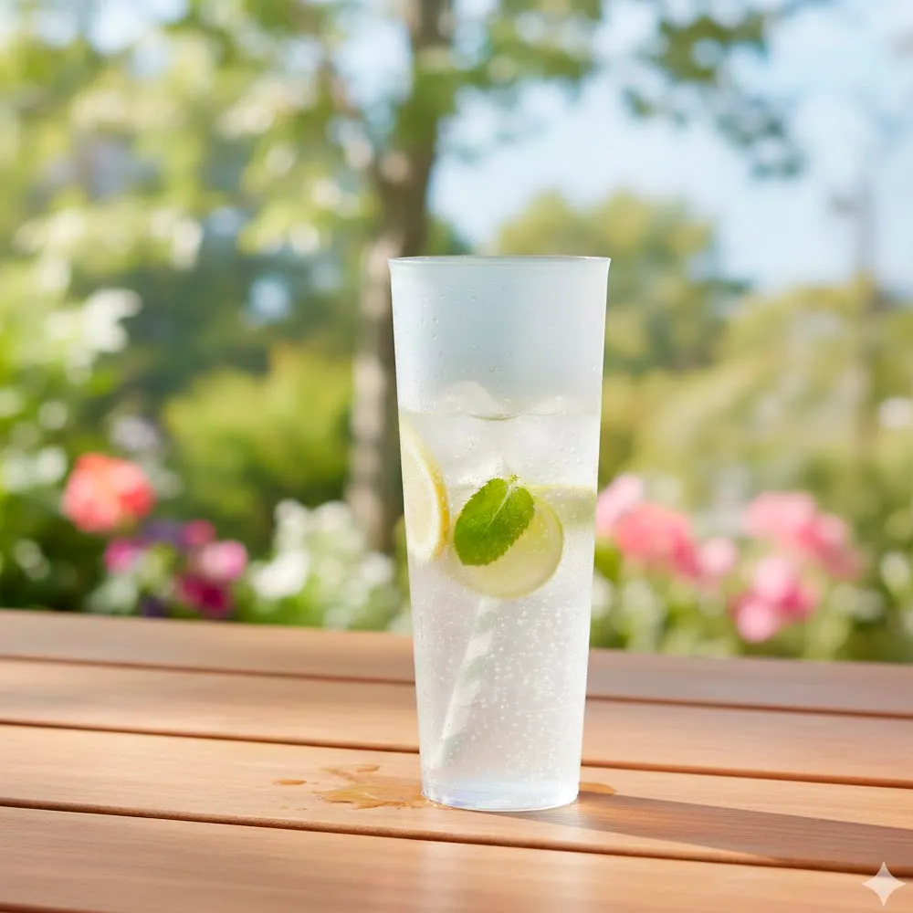 O Copo Tubo em PP 30cl (300ml) combina resistência e design tubular, perfeito para bares ou uso doméstico.