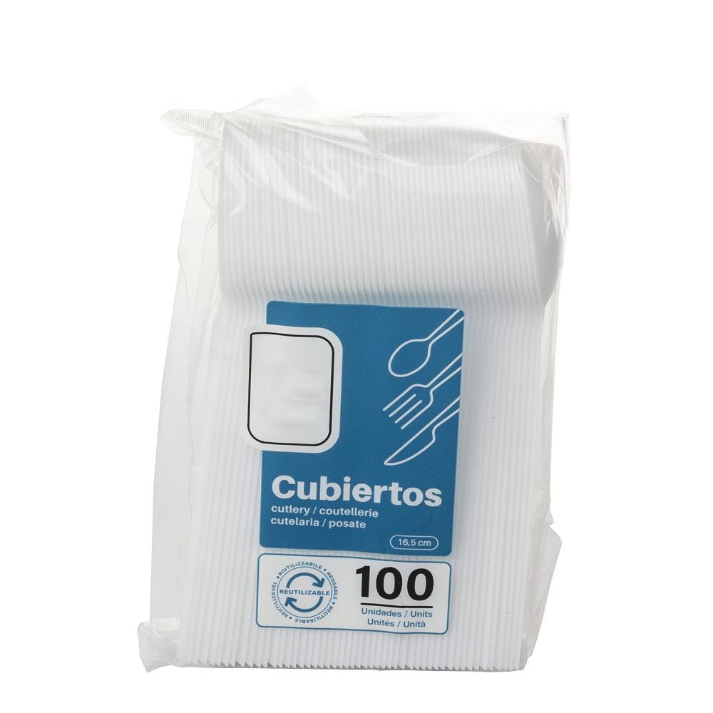 CUCHARA EN PS BLANCA REUTILIZABLE 16,5CM - Image 2