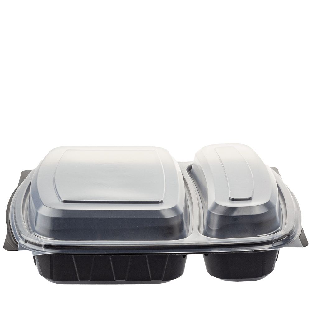 BANDEJA EN PP NEGRO CON 2 DIVISIONES Y TAPA 20,4x25x4CM PARA COMIDA INDIVIDUAL - Image 5