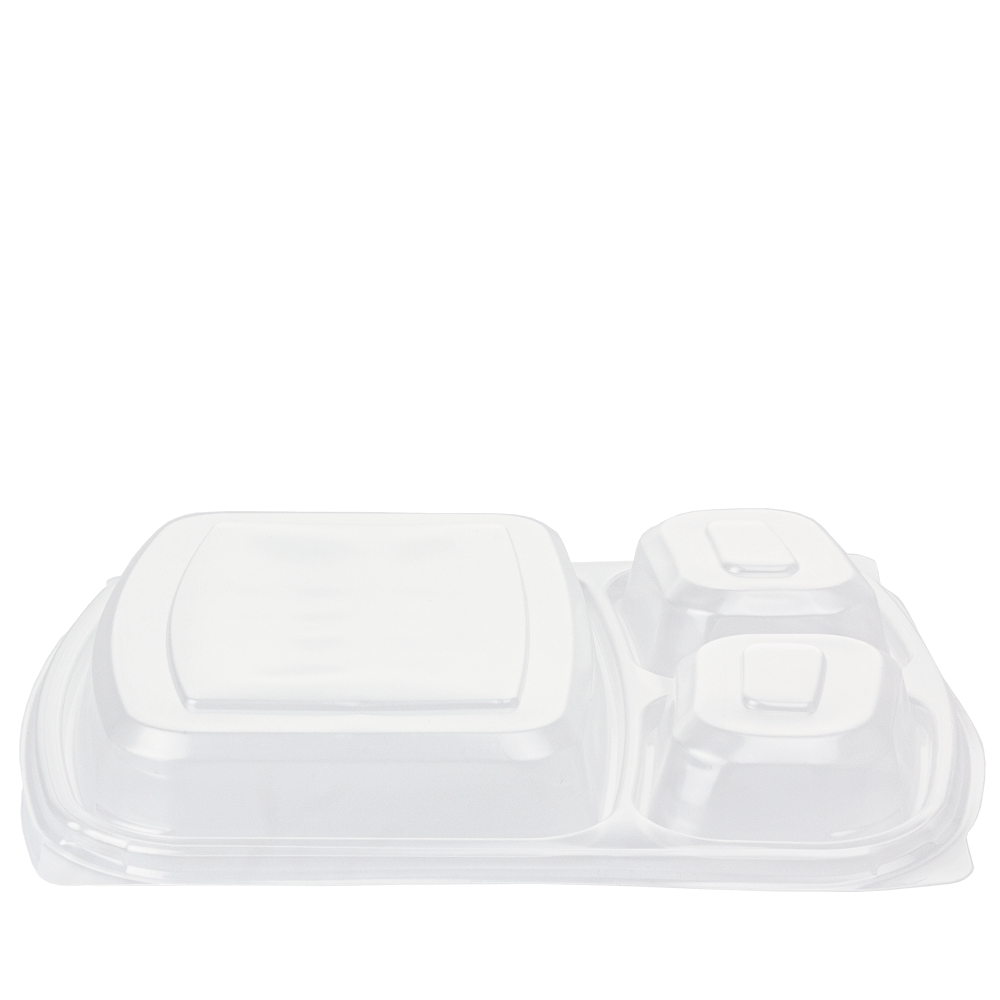 BANDEJA EN PP NEGRO CON 3 DIVISIONES Y TAPA 20,4x25x4CM PARA COMIDA INDIVIDUAL - Image 7