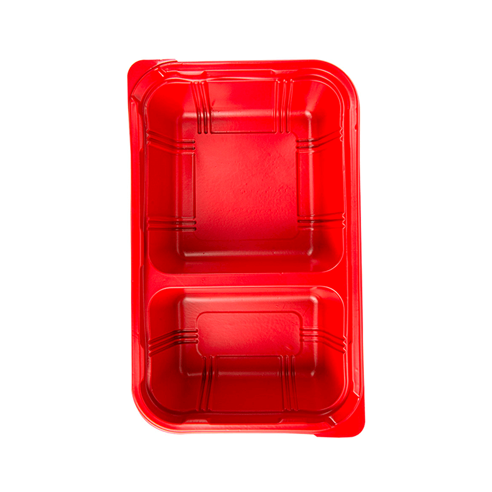 BANDEJA EN PP NEGRO Y ROJO CON TAPA 23,9x15x4,5CM PARA COMIDA INDIVIDUAL - Image 4