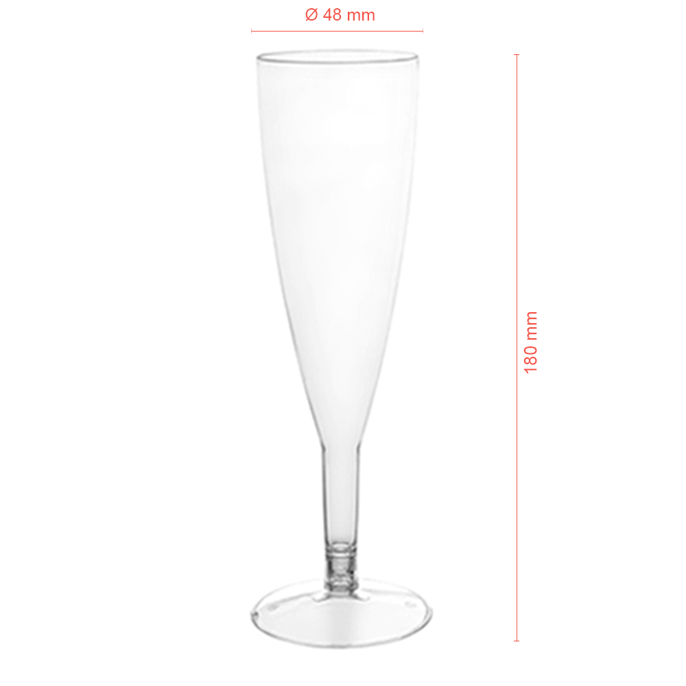 VASO FLUTE EN PS CON PIE TRANSPARENTE 12CL (120ML) - Image 3