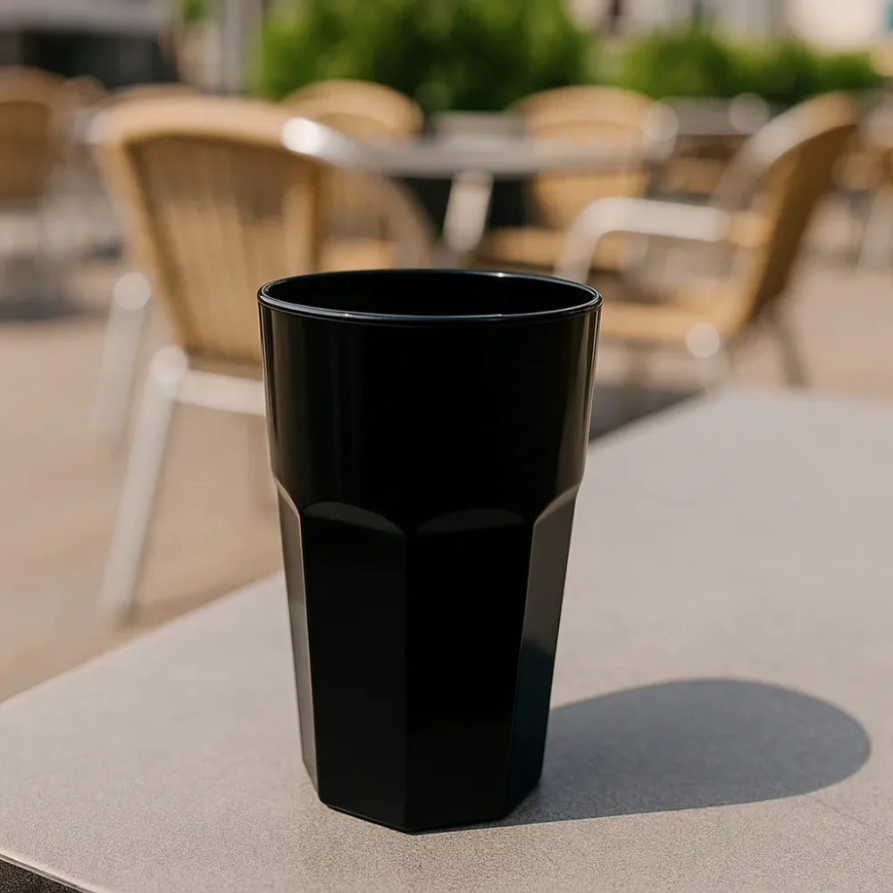 copo granity preto em policarbonato 30cl reutilizável e ecológico da Copopalhinhas