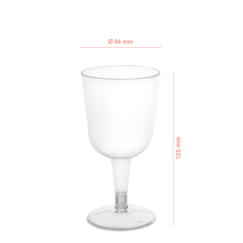 VASO DE VINO EN PS CON PIE INCOLORO 16CL (160ML) - Image 3