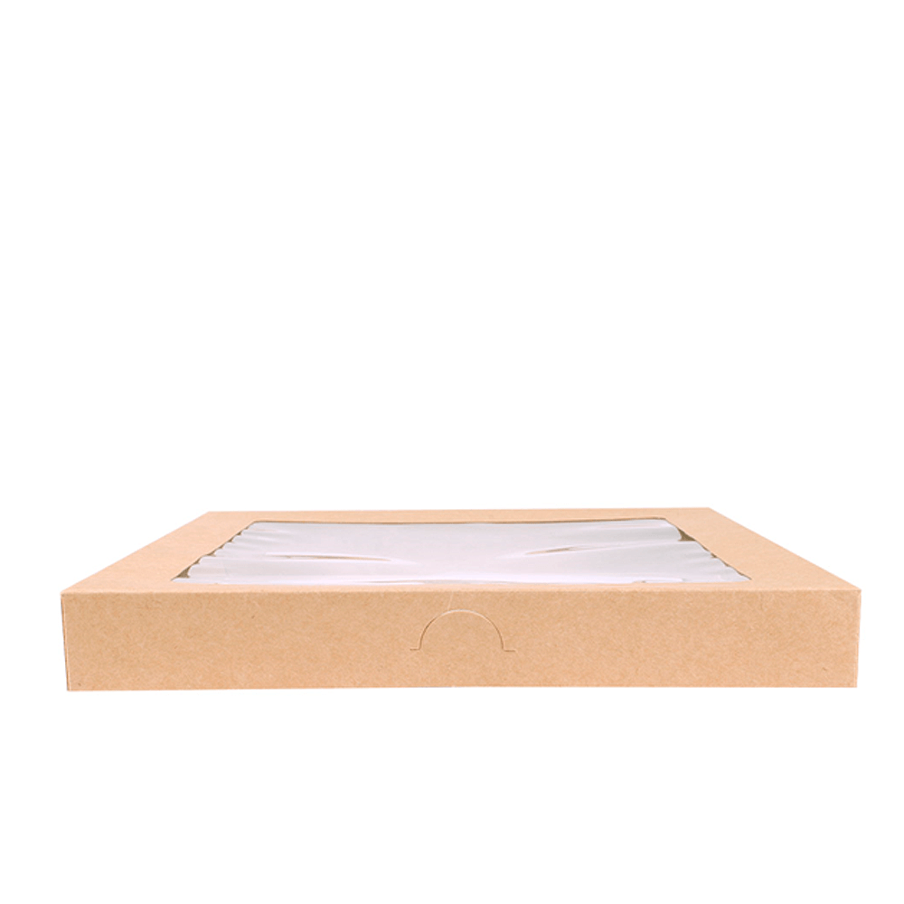 CAJA EN KRAFT CON TAPA Y VENTANA 22,5x22,5x6CM "GOURMET" - Image 5