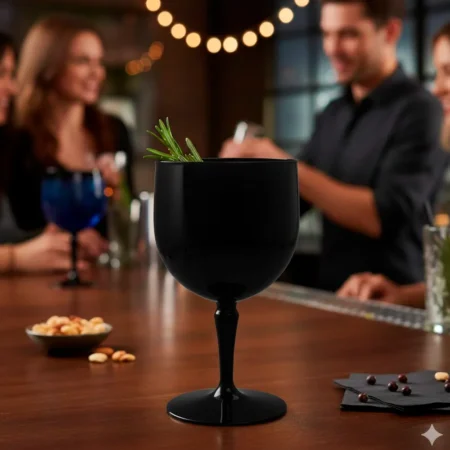 copo gin em PC preto 68cl reutilizável e ecológico da Copopalhinhas