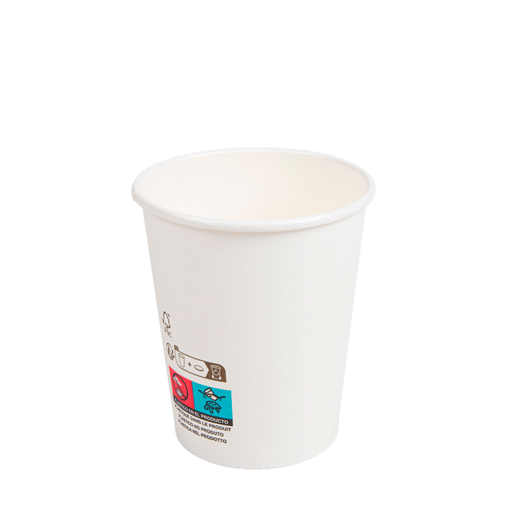 VASO DE PAPEL (CARTÓN) BEBIDAS FRÍAS Y CALIENTES 1 PARED "COMPOSTABLE" 24CL (240ML) - Image 2