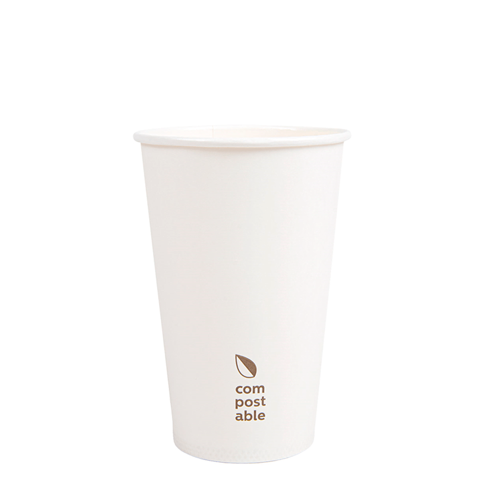 VASO DE PAPEL (CARTÓN) BEBIDAS FRÍAS Y CALIENTES 1 PARED "COMPOSTABLE" 48CL (480ML) - Image 4