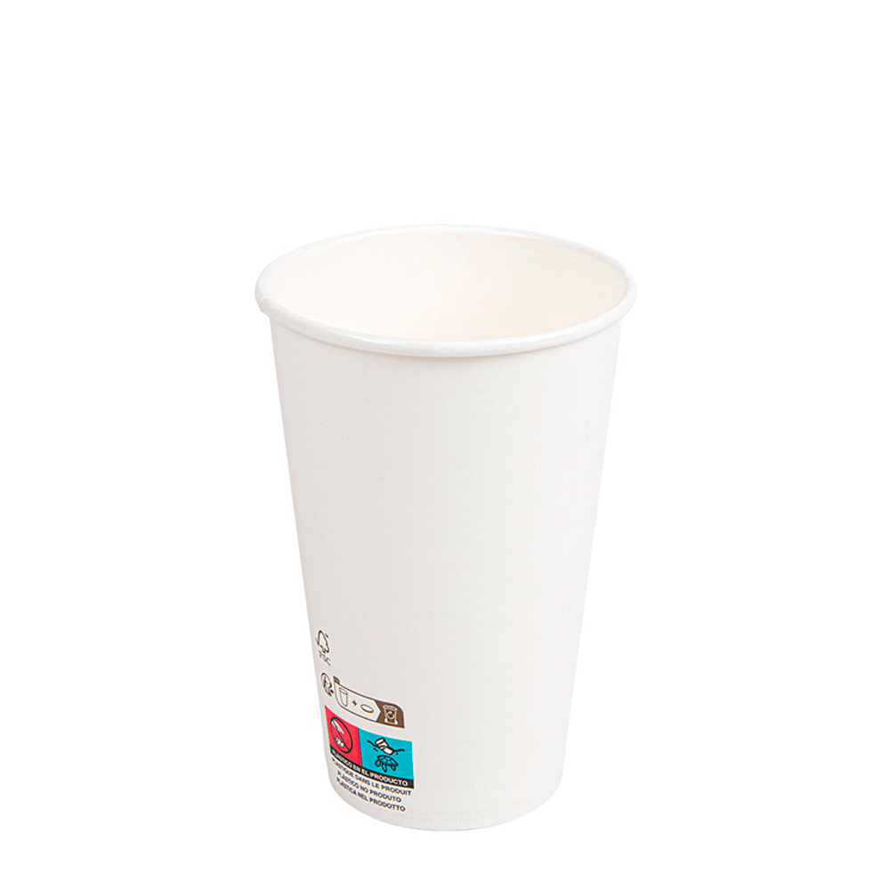 VASO DE PAPEL (CARTÓN) BEBIDAS FRÍAS Y CALIENTES 1 PARED "COMPOSTABLE" 48CL (480ML) - Image 2