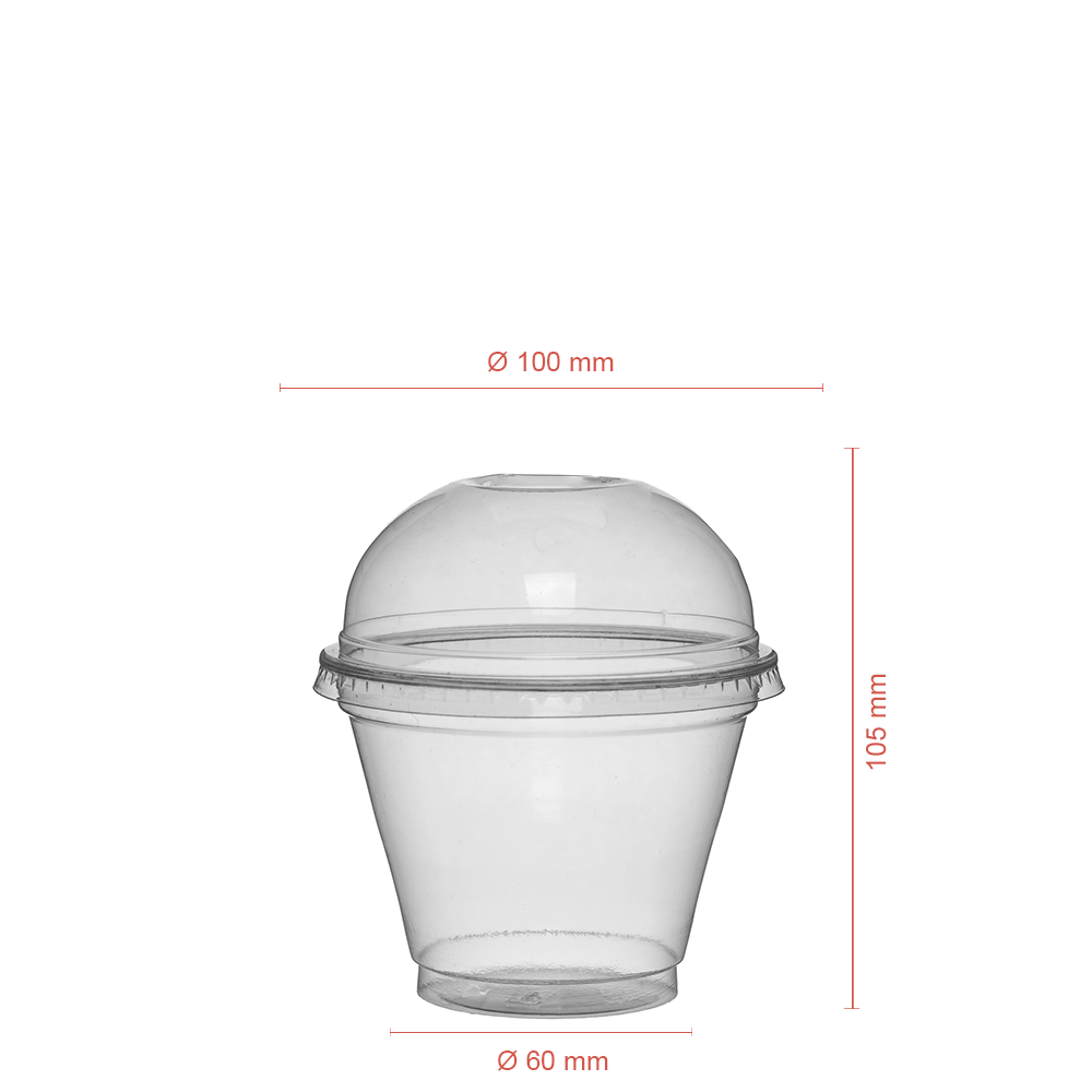 TAZA (Vaso) EN rPET CON TAPA OVAL SIN AGUJERO 28CL (280ML) - Image 2