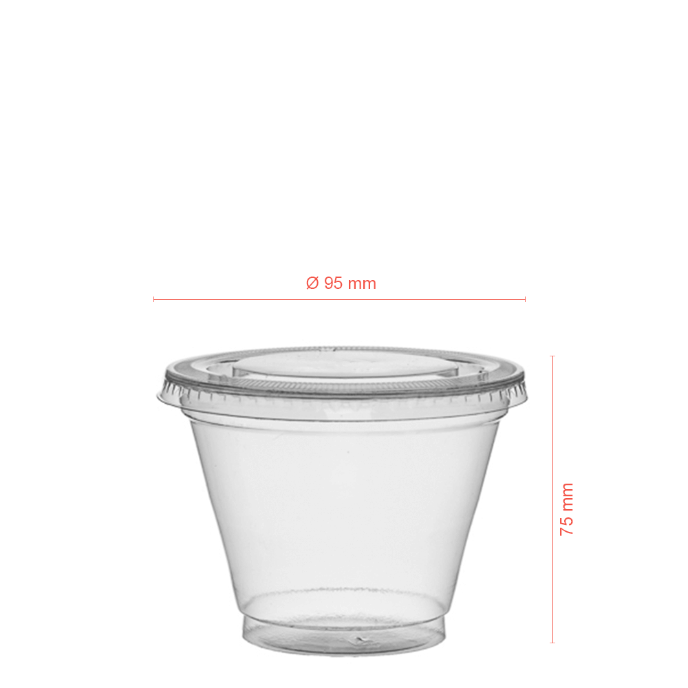 TAZA (Vaso) EN rPET CON TAPA PLANA SIN AGUJERO 28CL (280ML) - Image 2