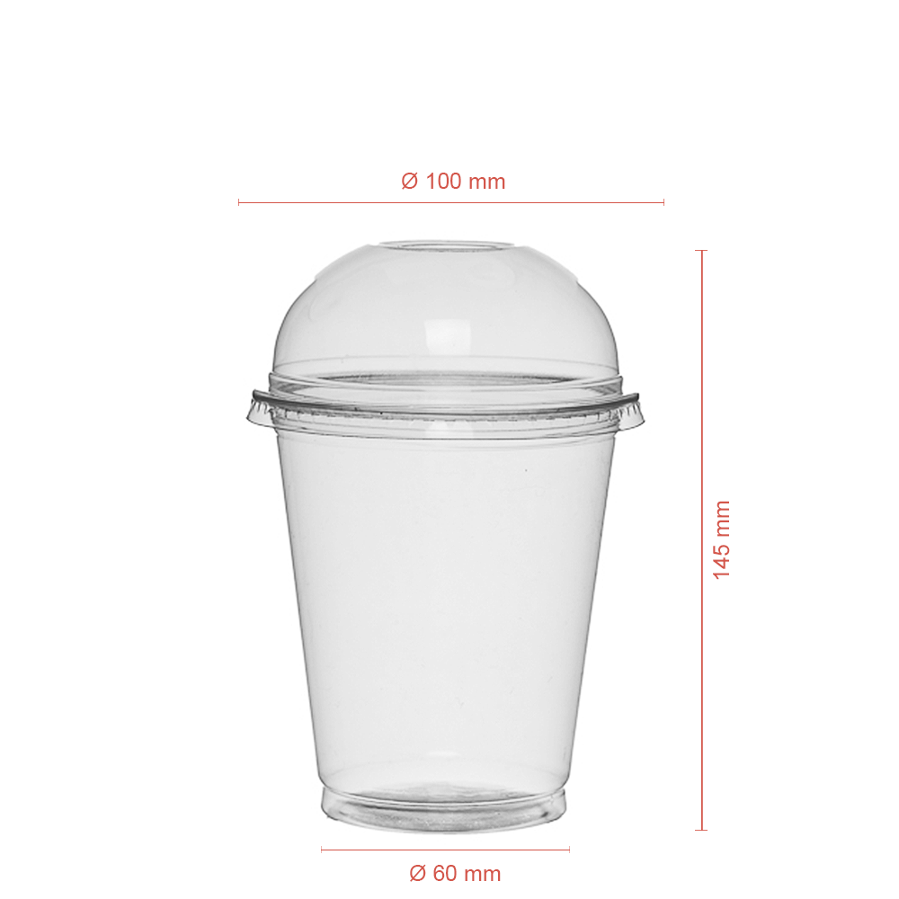 TAZA (VASO) EN rPET CON TAPA OVALADA Y AGUJERO 42,5CL (AFORADO A 30CL) - Image 2