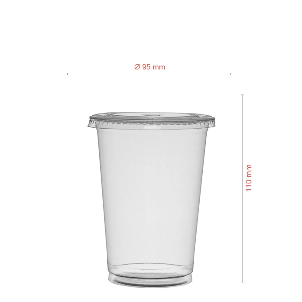 TAZA (Vaso) EN rPET CON TAPA PLANA SIN AGUJERO 55CL (AFERIDA A 40CL) - Image 3