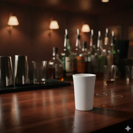 copo de shot em policarbonato branco de 5cl
