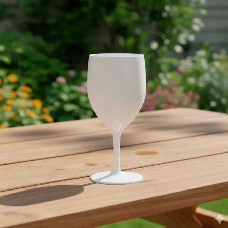 copo de vinho em PC branco 25cl reutilizável e ecológico da Copopalhinhas