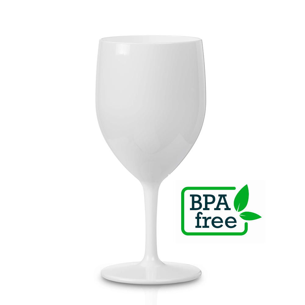 copo vinho ou água em SAN branco 25cl reutilizável e ecológico da Copopalhinhas